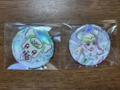 映画　キミとアイドルプリキュア オーロラ缶バッジ プリルン、ズッキュン