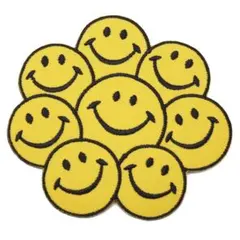 アイロンワッペン スマイルいっぱい にこちゃん イエロー キャラクター デザイン