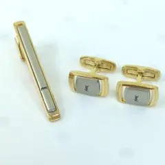 YSL イヴサンローラン　カフリンクス　タイピン　シルバー・ゴールドカラー