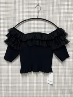 【新品】SNIDEL チュールボリュームフリルニットプルオーバー