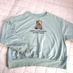 150㎝ 女児　ロンT ミント色　ベア柄