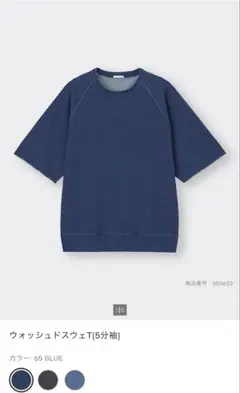 ウォッシュドスウェT 5分袖のサムネイル