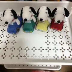 スヌーピー　SNOOPY マスコット　ドライブver. ぬいぐるみ 4色セット