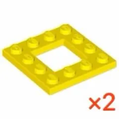 【LEGO】　プレート4×4中央2×2カットアウト　イエロー　2個