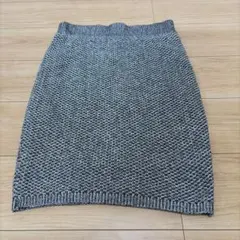 アズールバイマウジー　ニットタイトスカート　Mサイズ　膝丈　白黒編み　裏地有り