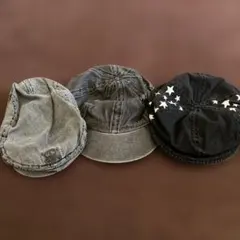 キャスケット 3点セット グレー 星刺繍