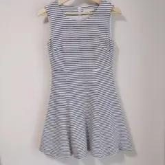 【美品】ユニバーバルミューズ ノースリーブワンピース ボーダー 白