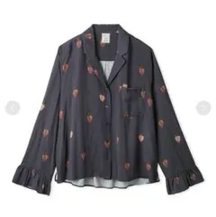 ジェラートピケ ストロベリー柄ツイルシャツ×パンツ セットアップ