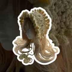 フリル付きヘッドドレス バブーシュカ ヘアアクセサリー アイボリー