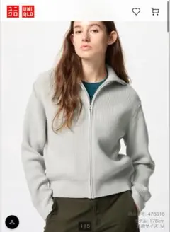 新品　ユニクロ　フルジップカーディガン　XLサイズ