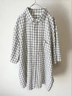 メンズ 半袖シャツ 4L チェック ホワイト