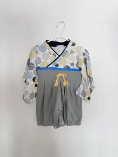 幾何学模様 半袖着物 80cm