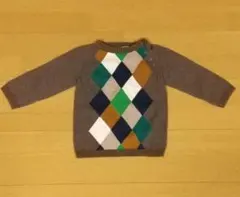 【H&M】アーガイルニットセーター 80 茶系 男の子 美品 秋 冬 着画あり