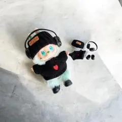 ぬい服 ニット帽 ヘッドホン 靴 ４点セット 着せ替え コスチューム　ラブブ