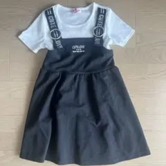 新品！重ね着風半袖ワンピース チュニックとしても