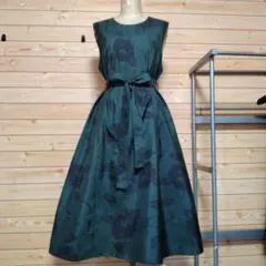 大島紬リメイク　ピンタックジャンパースカート