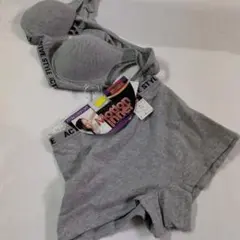 #6.アクティブスタイル ブラジャーショーツセット グレー新品LL