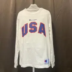 CHAMPION チャンピオン 袖ロゴ 長袖 Ｔシャツ C3-N420 白