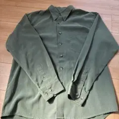 レーヨン/ポリ　オリーブグリーン 長袖シャツのサムネイル