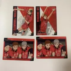 ハイキュー!!クリアカードコレクションガム4 音駒 山本 犬岡 福永 芝山 灰羽