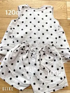 BREEZEドット柄ノースリーブトップス、半ズボンセット100cm 120cm