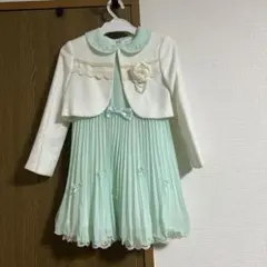 ミントグリーン プリーツドレスとジャケットセット