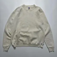 80s ラッセル USA製 スウェット トレーナー M アイボリー無地 6018