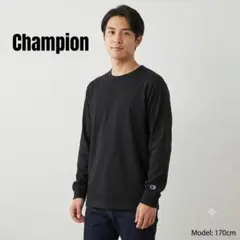 Champion ブラック 長袖カットソー S 黒　メンズのサムネイル
