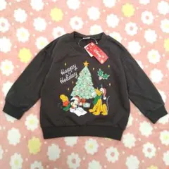 【新品・タグ付き】ディズニー クリスマス 長袖トレーナー 裏起毛 100 グレー