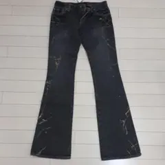 マーキュリー　ペイントデニム　フレアパンツ