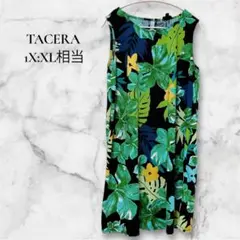 美品✨TACERA【1X】フラワープリント ノースリーブワンピース 総柄