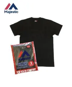 【新品未使用品】Majestic クルーネック Tシャツ S ブラック 2枚組のサムネイル