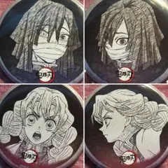 【鬼滅の刃】　伊黒小芭内　甘露寺蜜璃　缶バッジ　4種　お楽しみくじ