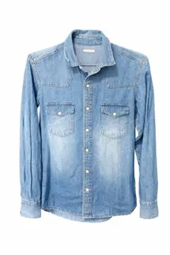 GU デニムシャツ ウエスタン S 長袖 色落ち