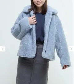 ボアカラージャケット 新品　サックスブルー