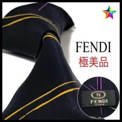 極美品✨フェンディ ネクタイ ネイビー シルク お洒落✨