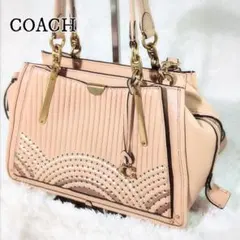 ✅ COACH コーチ 68814 2WAYバッグ キルティング スタッズ