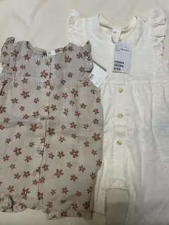 【新品タグ付】H&M ベビー ロンパース 2点セット 75cmのサムネイル