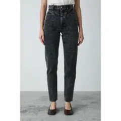 MOUSSY ハイウエスト テーパードデニム