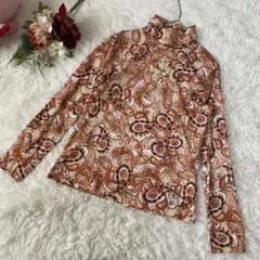 【ジャンニロジュディチェ】ペイズリー柄 ハイネック長袖トップス 日本製　40