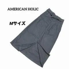 ★美品【アメリカンホリック】デニムロングスカート チャコールグレー Mサイズ