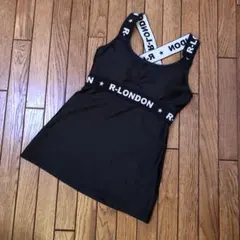 R-LONDON クロスバック タンクトップ ブラック