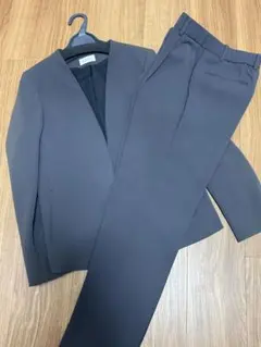 プラステ　トリアセブレンドカラーレスジャケット、パンツ　ダークグレー　L