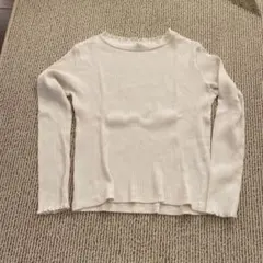 UNIQLO アイボリー リブ編み 長袖カットソー 140