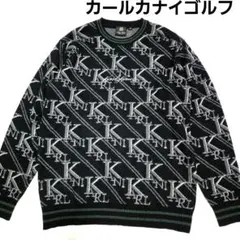 カールカナイゴルフ　メンズゴルフウェア　総柄ニット　セーター　M