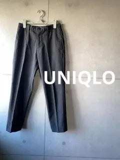 1172. ユニクロ　美品　アンクルパンツ　千鳥柄グレー