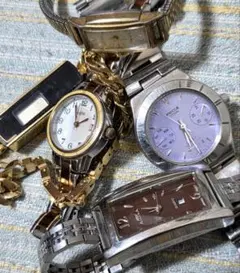 W*m様 D6629 レディースブレスウォッチ　ジャンク5点セット