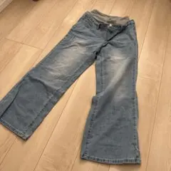 ライトブルーワイドレッグパンツ（マタニティ）