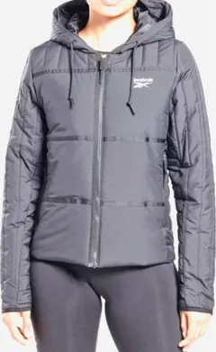 Reebok フード付きダウンジャケット 黒