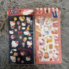 ハローキティ デニムステッカー　ジュエルマシュマロステッカー　2点セット